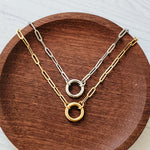 Charm Holder Paperclip Chain Necklace (Silver or Gold), 1 Total, Metal Blank 178 - 
