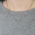Charm Holder Paperclip Chain Necklace (Silver or Gold), 1 Total, Metal Blank 178 - 