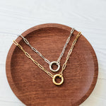 Charm Holder Paperclip Chain Necklace (Silver or Gold), 1 Total, Metal Blank 178 - 