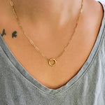 Charm Holder Paperclip Chain Necklace (Silver or Gold), 1 Total, Metal Blank 178 - 