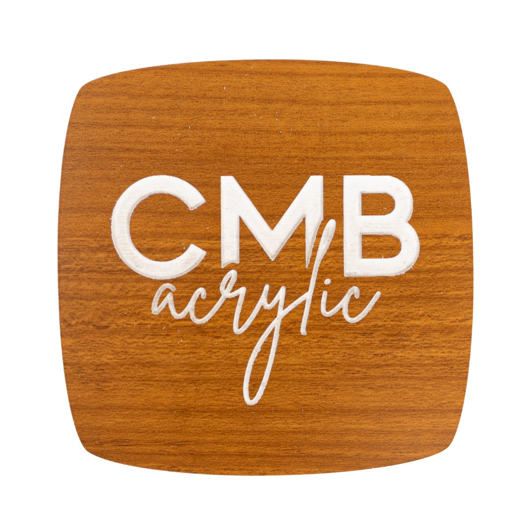 Cherry Wood Engraves White Laser Indoor Two Tone Layering Acrylic | Two Tone Acrylic Sheet | CMB Acrylic