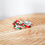 Christmas Mix 15mm Small Seed Bead Topper, 1 Pair, Seed Bead 85 - 
