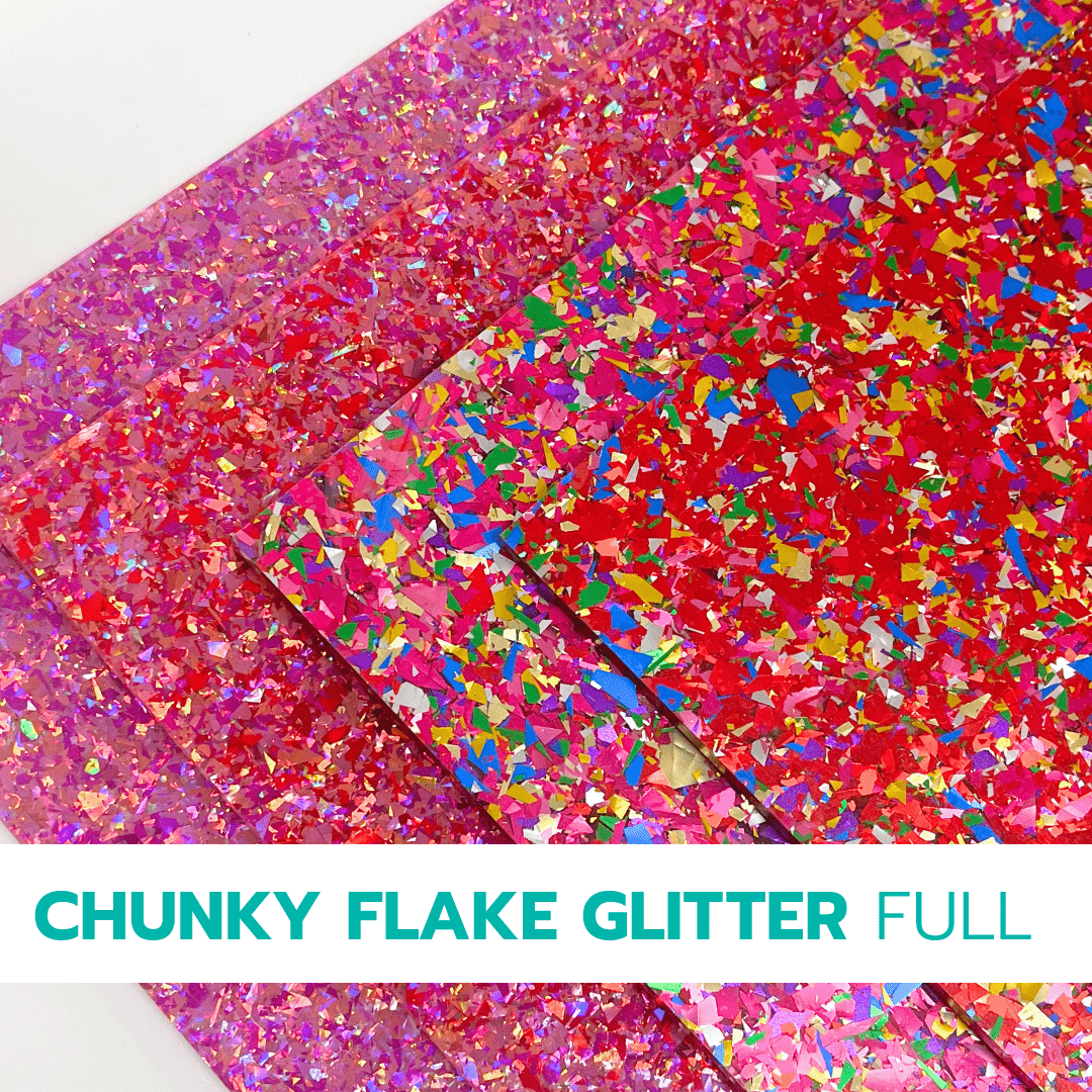 Chunky Flake Glitter Cast Acrylic Sheets | 5/32" | 24" X 40" - Acrylic Sheets