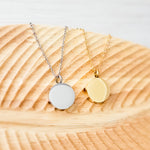Circle Urn Memorial Necklace (Silver, Gold, or Rose Gold), 1 Total, Metal Blank 74 - 