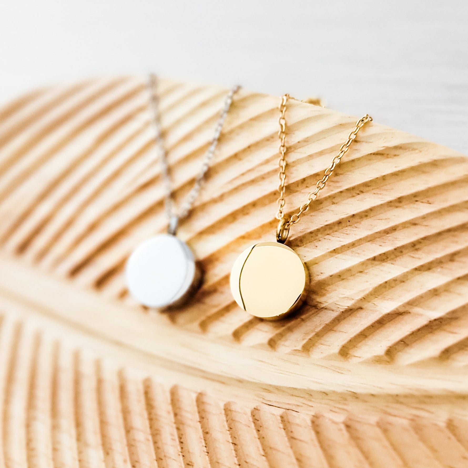 Circle Urn Memorial Necklace (Silver, Gold, or Rose Gold), 1 Total, Metal Blank 74 - 