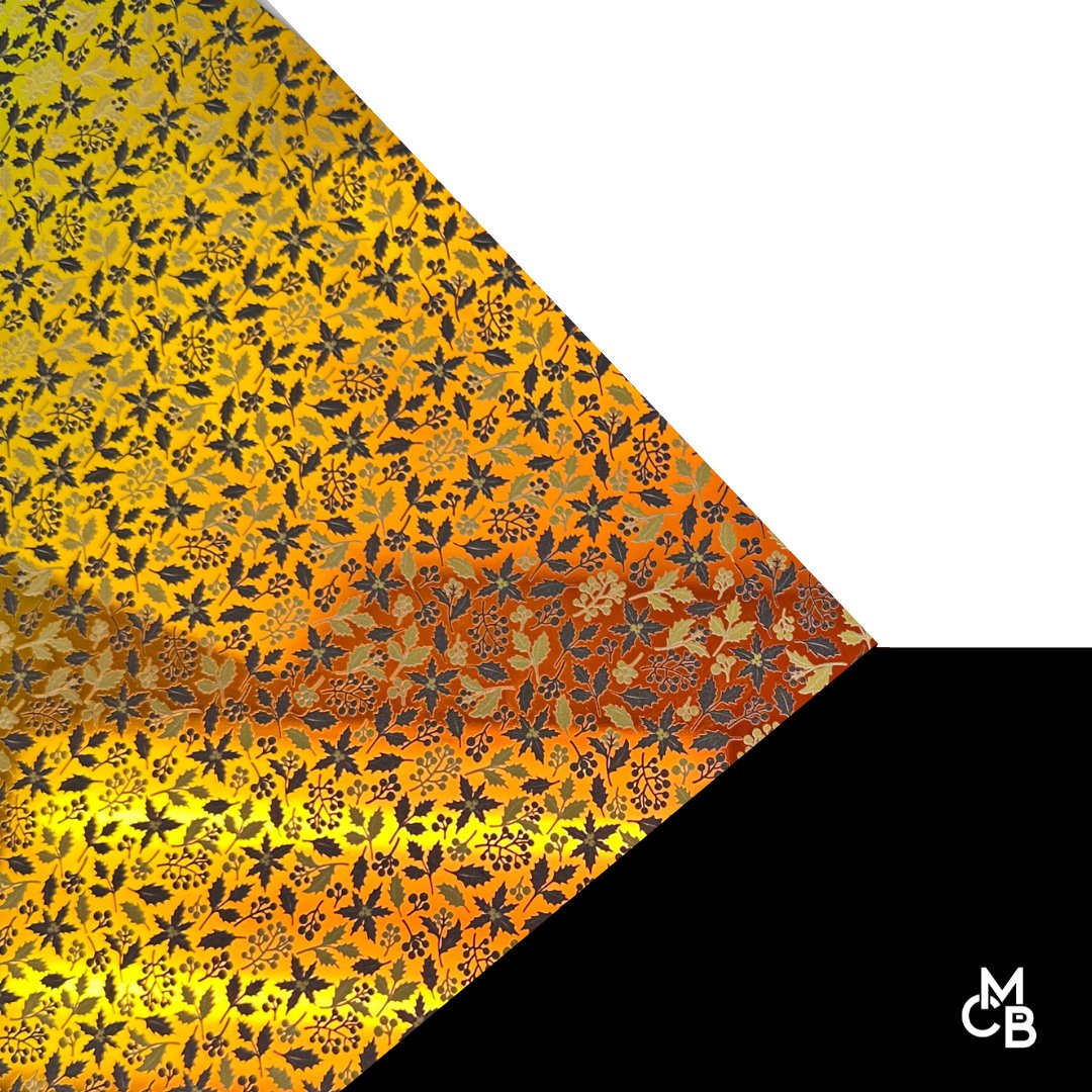 Classy Traditional Chrismtas Floral on Iridescent Solar Flare Pattern Acrylic Sheet CMB PRESTIGE PATTERNS - Acrylic Sheets