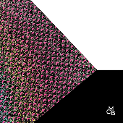 P1147 | 1/8" Itty Bitty Pink Bats on Iridescent Black Glitter CMB PRESTIGE PATTERNS