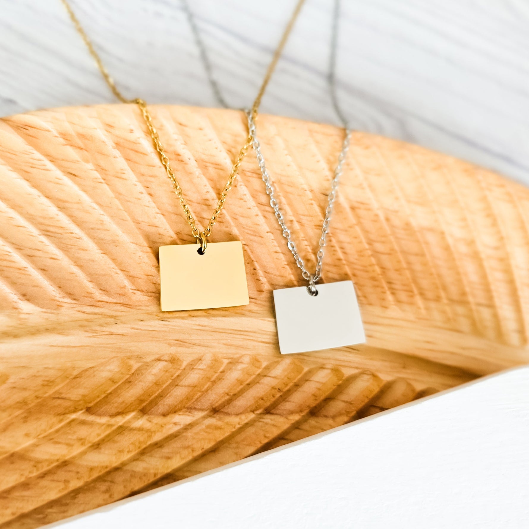 Colorado Pendant Necklace (Silver or Gold), 1 Total, Metal Blank 204 - 