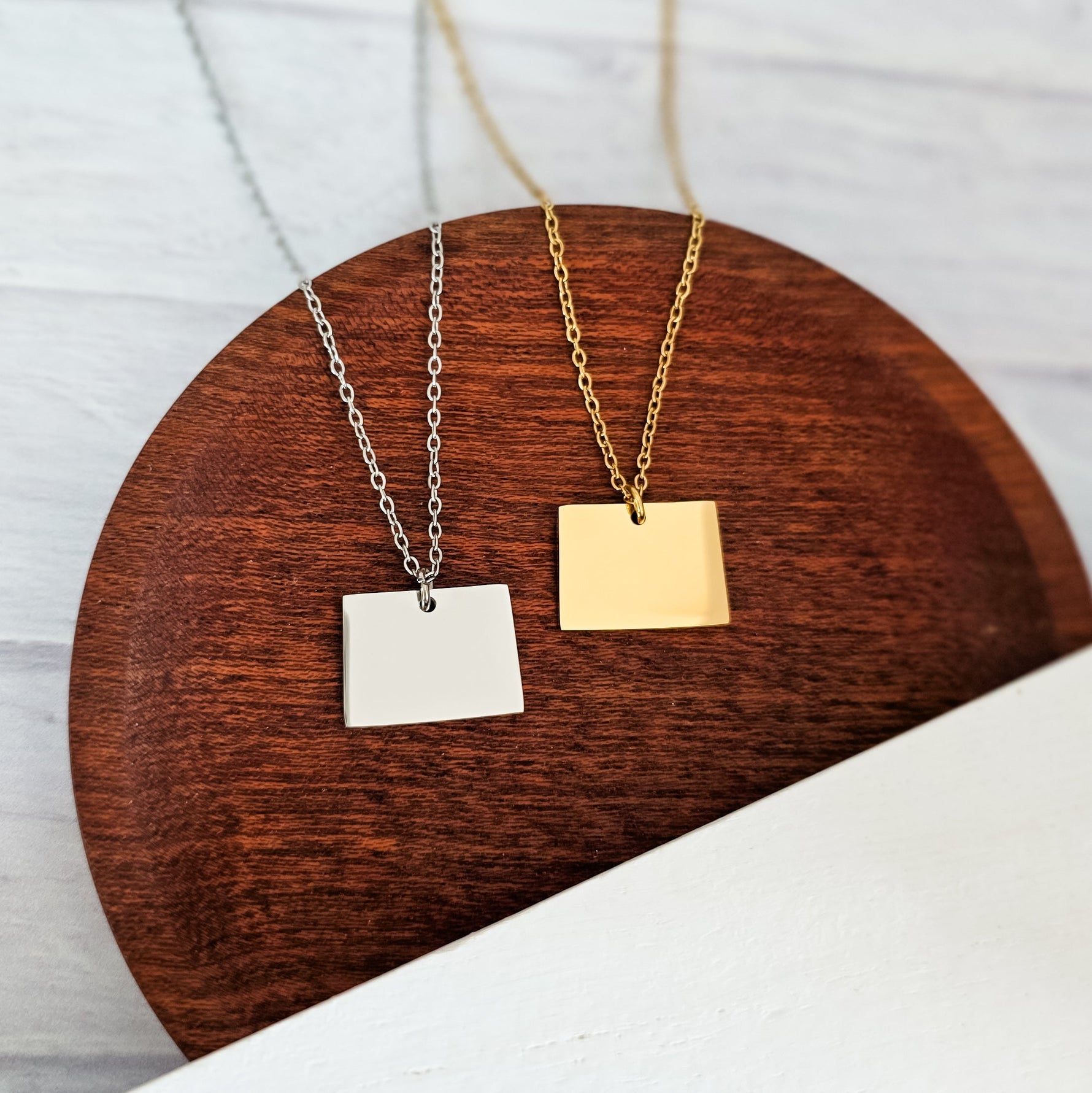 Colorado Pendant Necklace (Silver or Gold), 1 Total, Metal Blank 204 - 