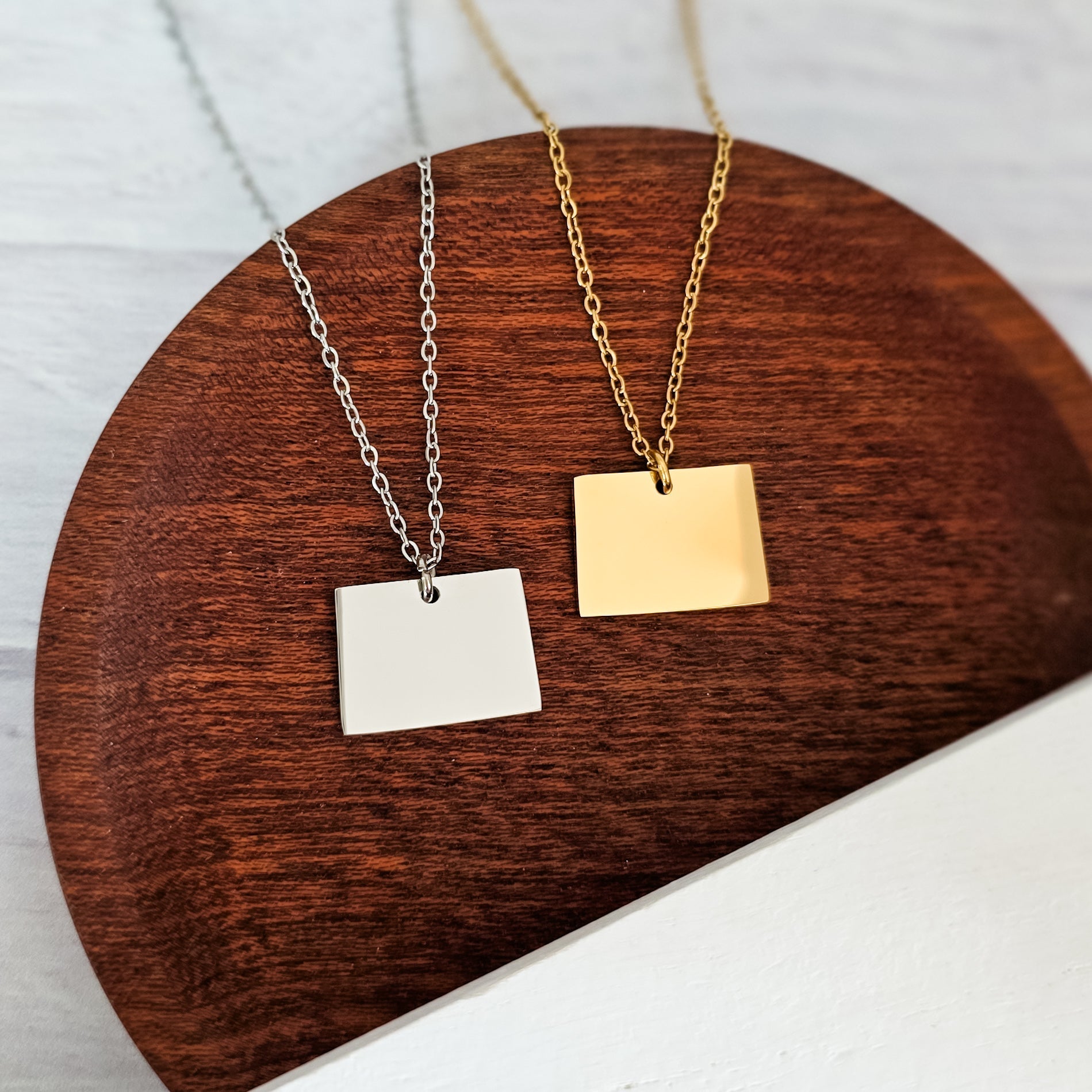 Colorado Pendant Necklace (Silver or Gold), 1 Total, Metal Blank 204 - 
