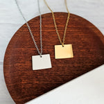 Colorado Pendant Necklace (Silver or Gold), 1 Total, Metal Blank 204 - 