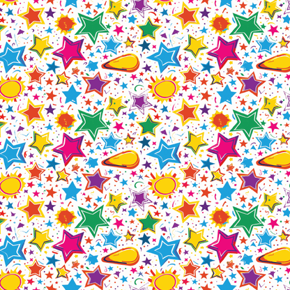 Colorful Cartoony Stars Pattern Acrylic Sheets - CMB Pattern Acrylic