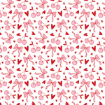 Coquette Cherry Hearts & Bows Pattern Acrylic Sheets - CMB Pattern Acrylic