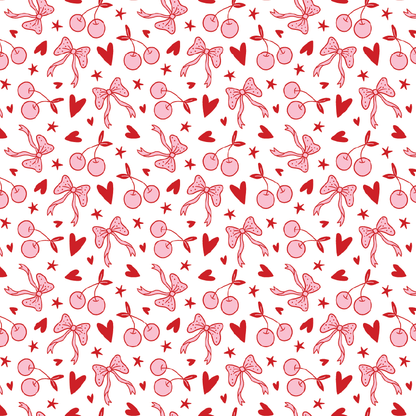 Coquette Cherry Hearts & Bows Pattern Acrylic Sheets - CMB Pattern Acrylic