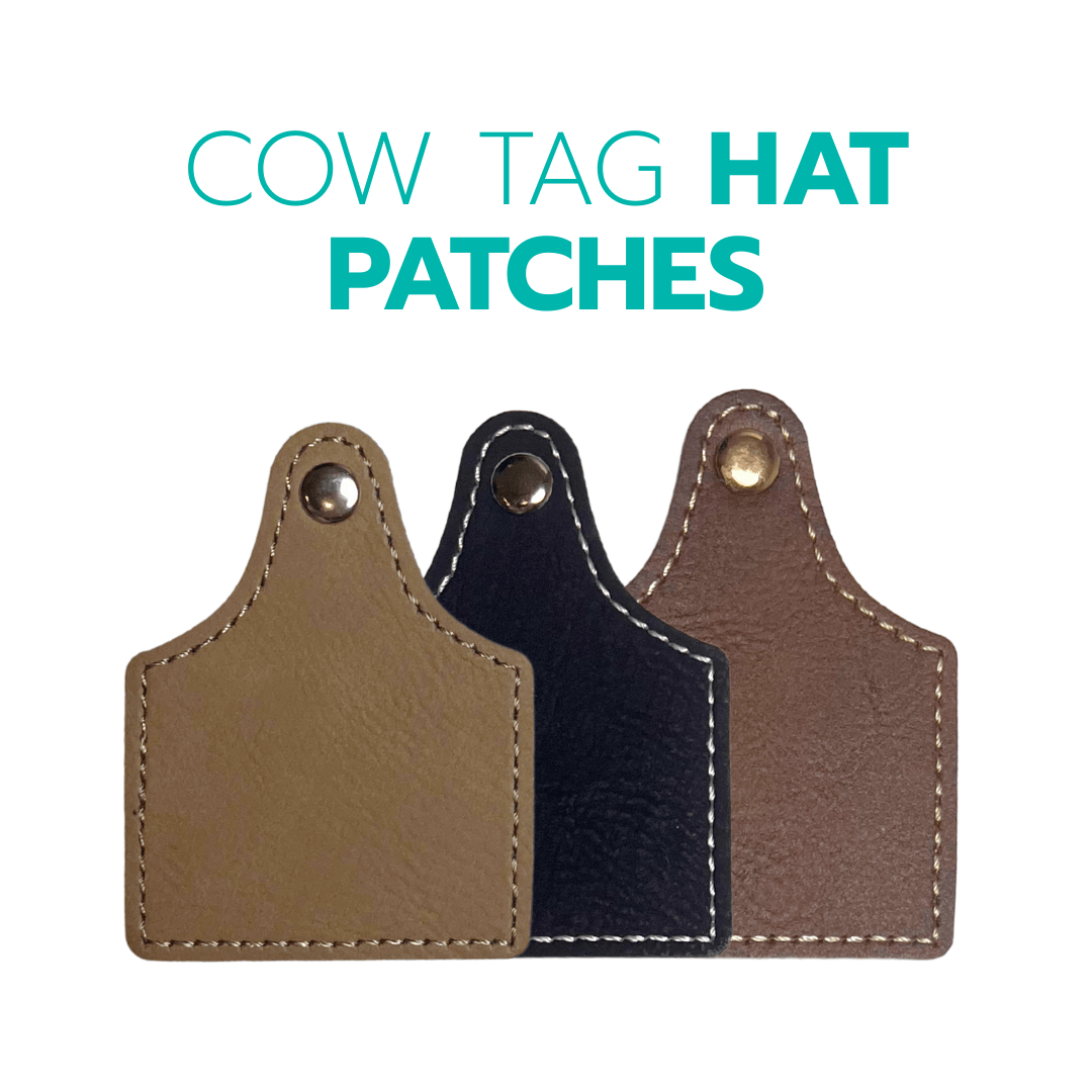 Cow Tag Leatherette Hat Patches - LASERABLE LEATHERETTE