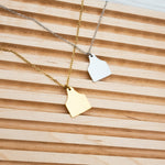 Cow Tag Pendant Necklace (Silver or Gold), 1 Total, Metal Blank 131 - 