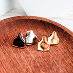 Cow Tag Studs (Silver or Gold), 1 Pair Total, Metal Blank 136 - 