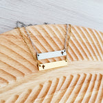 Cross Cutout Horizontal Bar Necklace (Silver or Gold), 1 Total, Metal Blank 180 - 