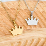 Crown Pendant Necklace (Silver or Gold), 1 Total, Metal Blank 195 - 