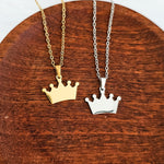 Crown Pendant Necklace (Silver or Gold), 1 Total, Metal Blank 195 - 