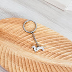 Dachshund Heart Pendant Keychain (Silver), 1 Total, Metal Blank 95 - 