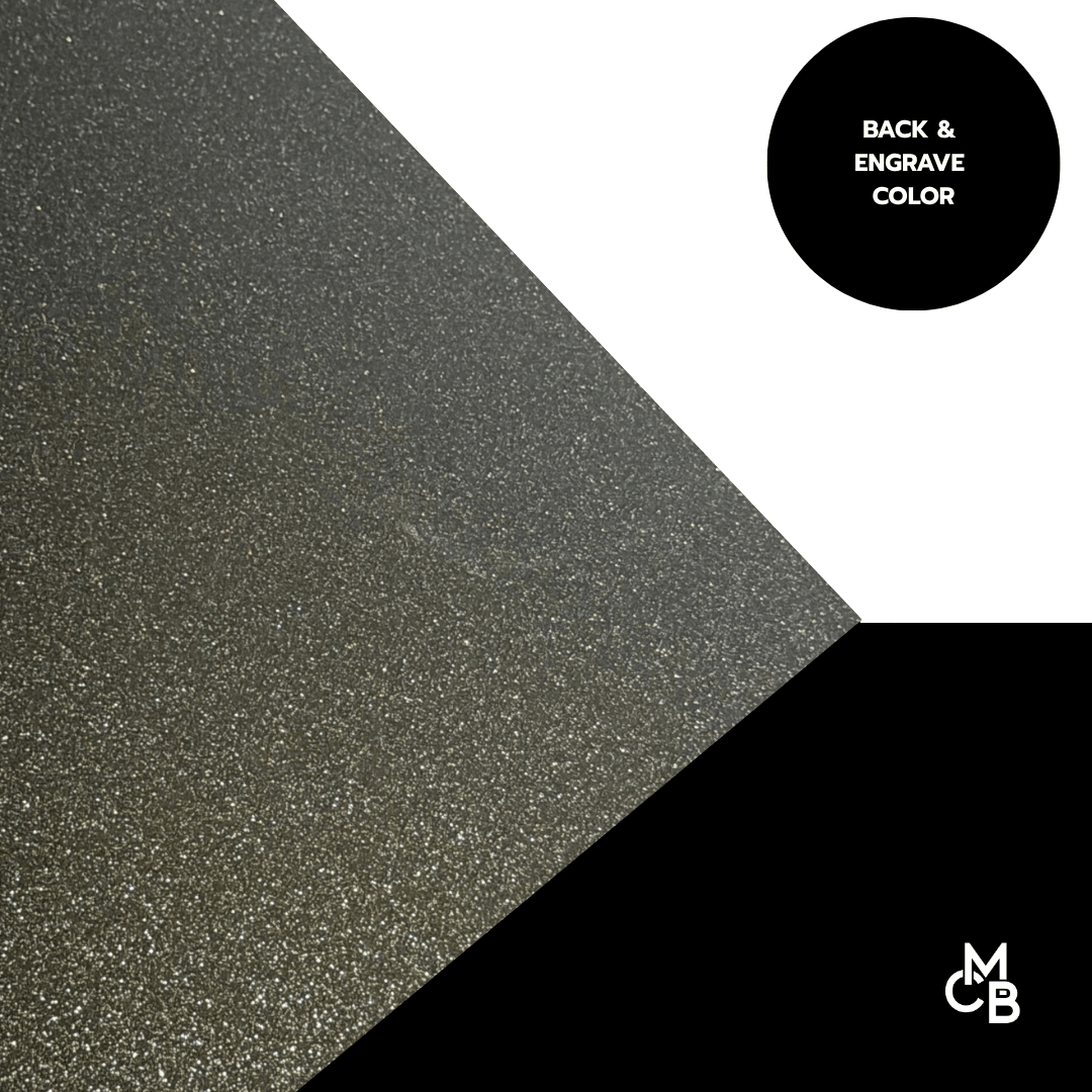 Dark Silver Shimmer Glitter Engraves Black Cast Acrylic | Glitter Acrylic Sheet | CMB Acrylic