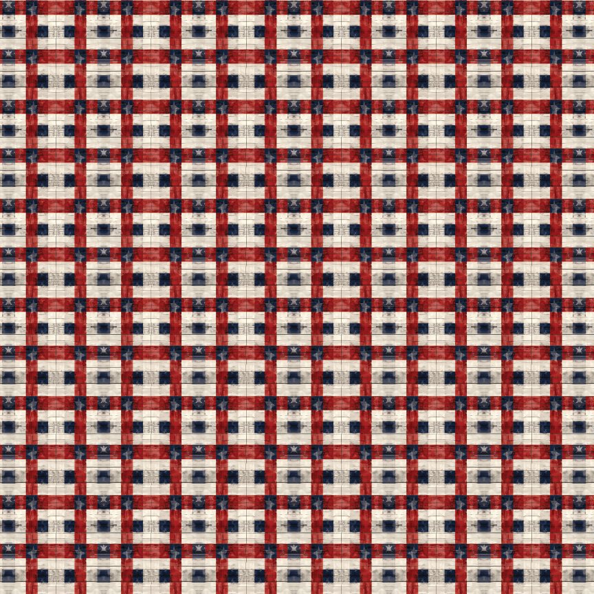 Distressed Americana Checker Plaid Pattern Acrylic Sheets - CMB Pattern Acrylic