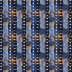 Distressed Blue Gold Marquee Stripes Pattern Acrylic Sheets - CMB Pattern Acrylic