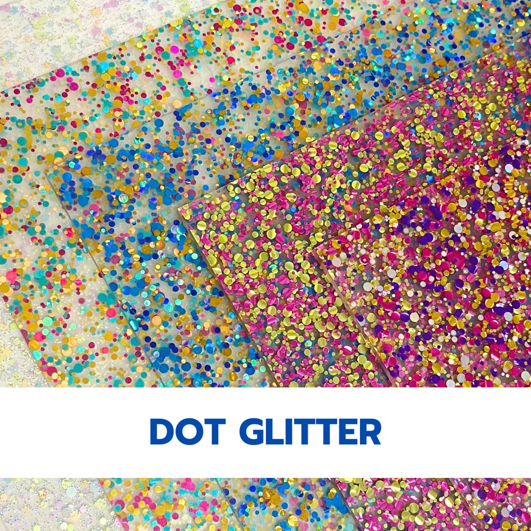 Dot Glitter Cast Acrylic Sheets | 1/8" | 48" X 96" - 