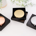 Elegant Compact Mirror (Gold, Silver, or Rose Gold), 1 Piece, Metal Blank 54 - 