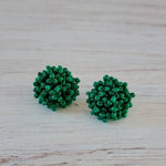 Emerald Green 15mm Small Seed Bead Topper, 1 Pair, Seed Bead 25 - 