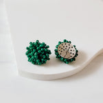 Emerald Green 15mm Small Seed Bead Topper, 1 Pair, Seed Bead 25 - 