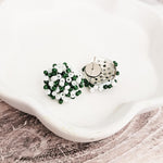 Emerald Green and White Mix 15mm Small Seed Bead Topper, 1 Pair, Seed Bead 81 - 