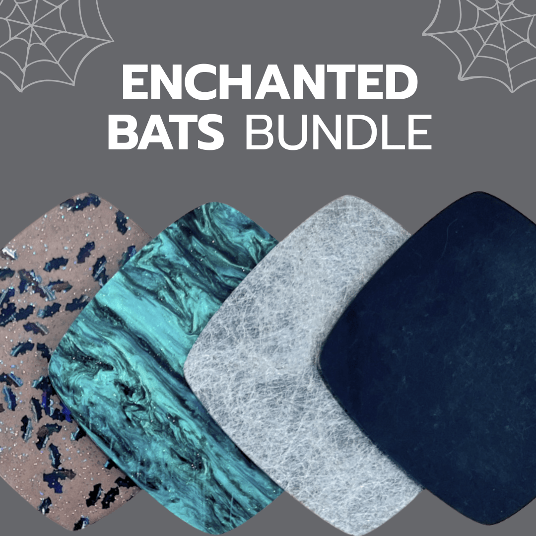 Enchanted Bats Bundle with It's Freaking Bats Shaped Glitter, Magic Forest Marbled Glitter, Phantom Gossamer Threads & Matte Black Acrylic