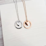Encircled Heart Necklace (Silver or Gold), 1 Total, Metal Blank 25 - 