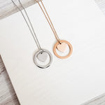 Encircled Heart Necklace (Silver or Gold), 1 Total, Metal Blank 25 - 