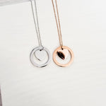 Encircled Heart Necklace (Silver or Gold), 1 Total, Metal Blank 25 - 