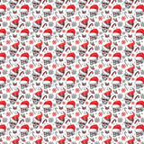 Festive Santa Skulls Pattern Acrylic Sheets - CMB Pattern Acrylic