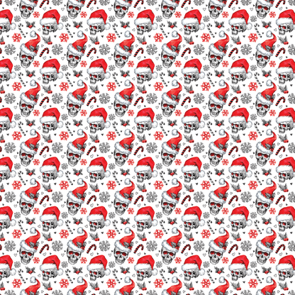 Festive Santa Skulls Pattern Acrylic Sheets - CMB Pattern Acrylic