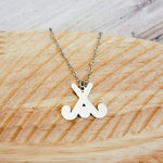 Field Hockey Pendant Necklace (Silver or Gold), Metal Blank 84 - 