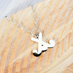 Field Hockey Pendant Necklace (Silver or Gold), Metal Blank 84 - 