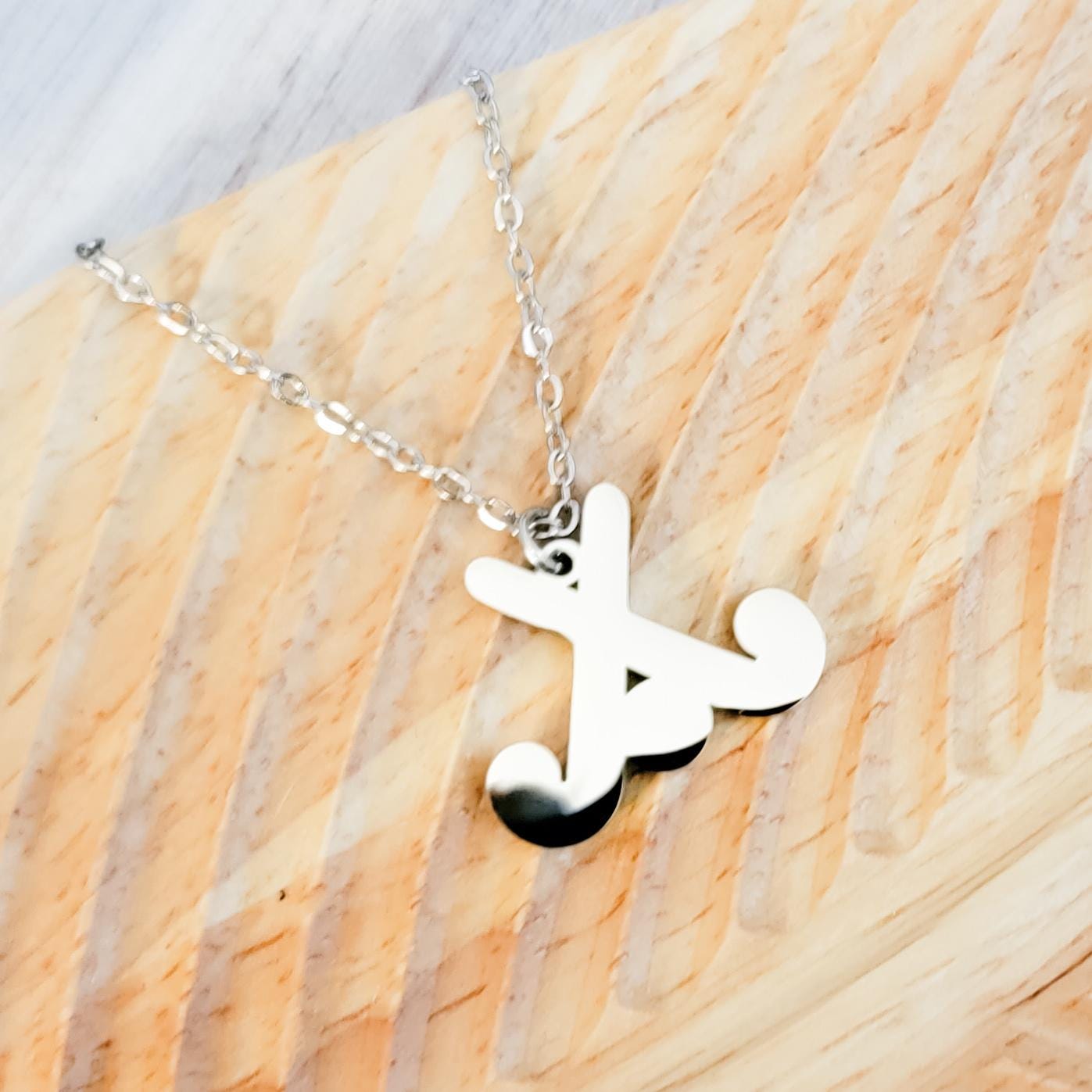 Field Hockey Pendant Necklace (Silver or Gold), Metal Blank 84 - 