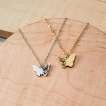 Filigree Butterfly Necklace (Silver or Gold), 1 Total, Metal Blank 125 - 