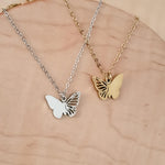 Filigree Butterfly Necklace (Silver or Gold), 1 Total, Metal Blank 125 - 