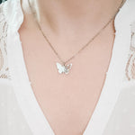 Filigree Butterfly Necklace (Silver or Gold), 1 Total, Metal Blank 125 - 