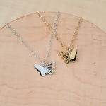 Filigree Butterfly Necklace (Silver or Gold), 1 Total, Metal Blank 125 - 