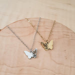 Filigree Butterfly Necklace (Silver or Gold), 1 Total, Metal Blank 125 - 