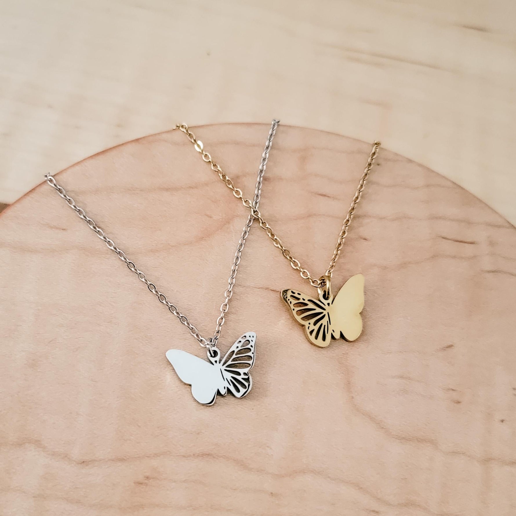 Filigree Butterfly Necklace (Silver or Gold), 1 Total, Metal Blank 125 - 
