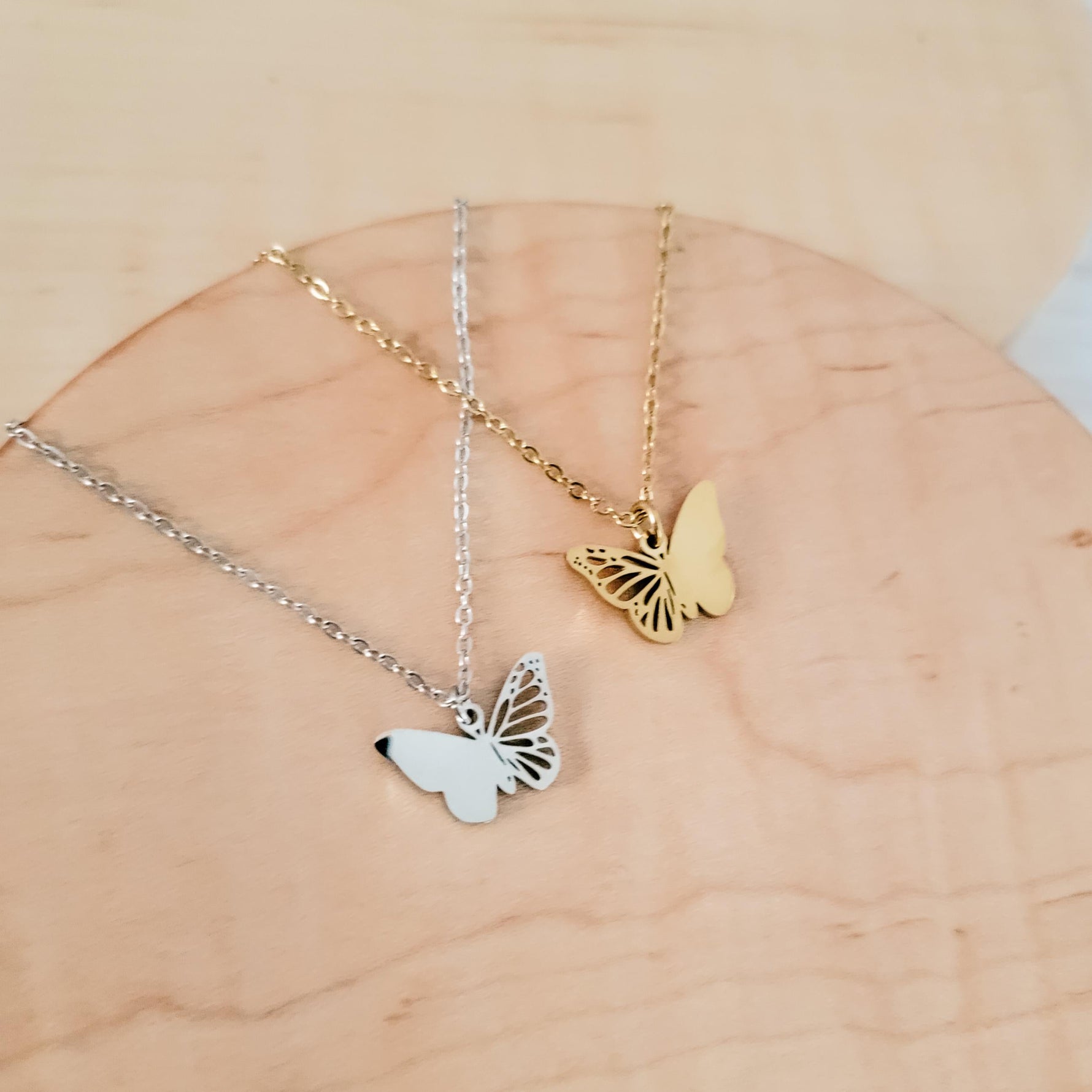 Filigree Butterfly Necklace (Silver or Gold), 1 Total, Metal Blank 125 - 