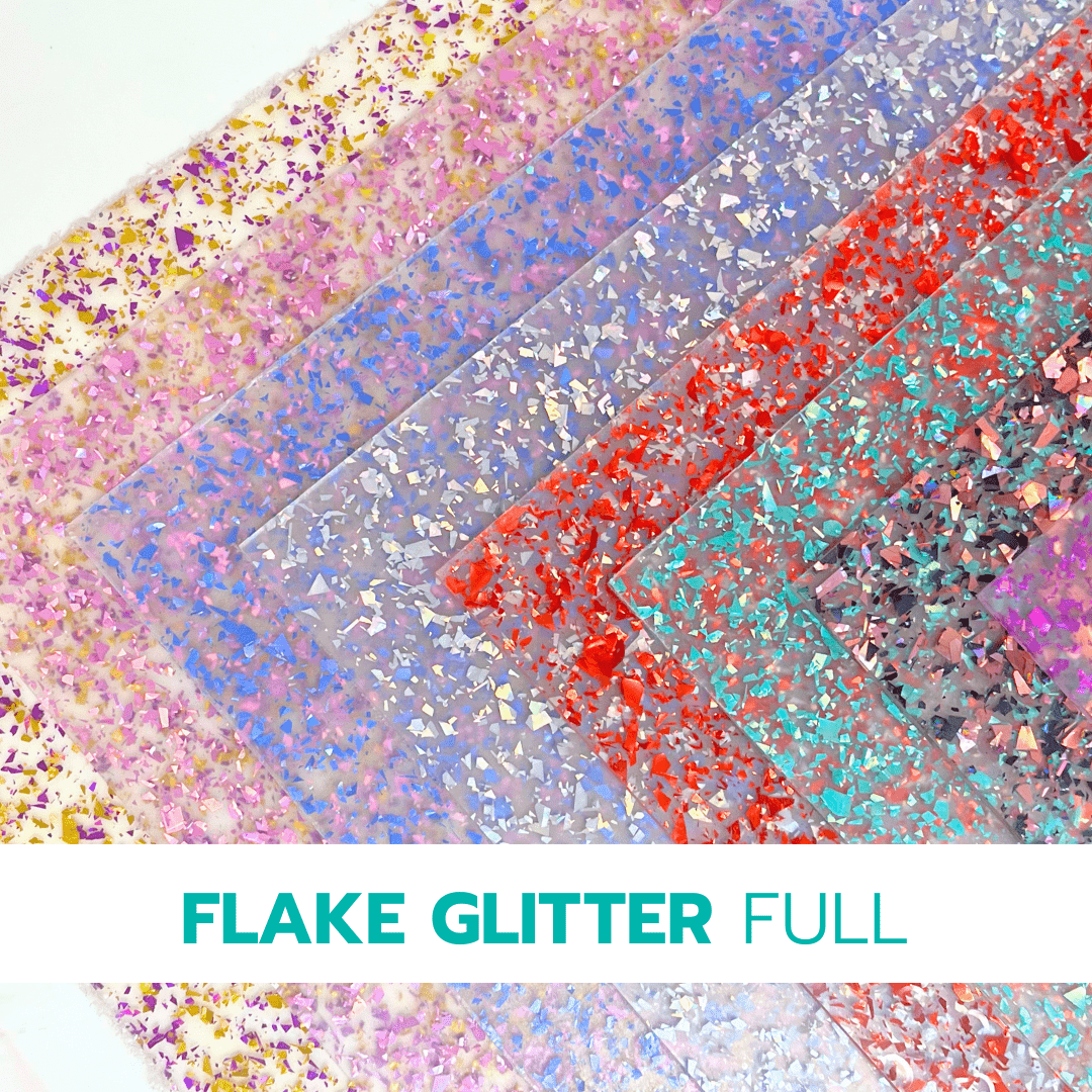 Flake Glitter Cast Acrylic Sheets | 1/8" | 24" X 40" - Acrylic Sheets